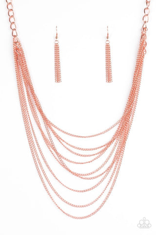 We Gonna Slay - Paparazzi - Copper Shiny Layered Chain Necklace