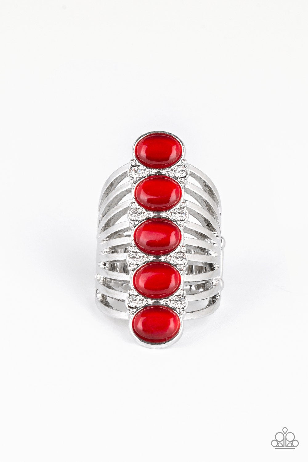 BLING Your Heart Out - Paparazzi - Red Moonstone Silver Band Ring