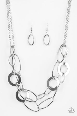 Metallic Maverick - Paparazzi - Silver Large Link Necklace