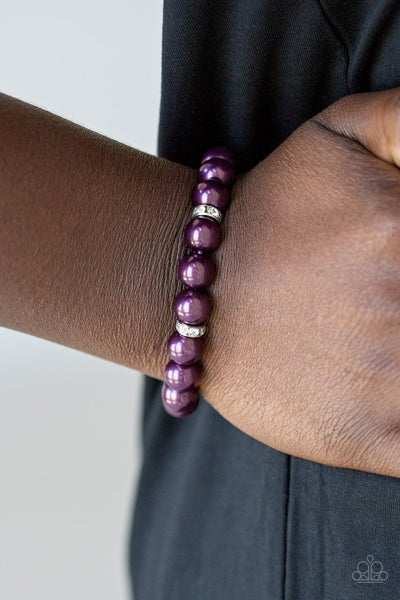 Exquisitely Elite - Paparazzi - Purple Pearl Stretchy Bracelet