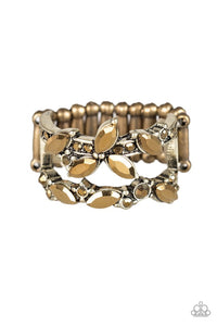 Cosmo Collection - Paparazzi - Brass Marquise Rhinestone Ring