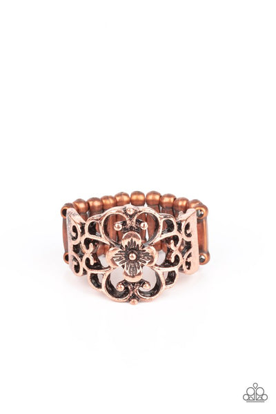 Fanciful Flower Gardens - Paparazzi - Copper Flower Ring