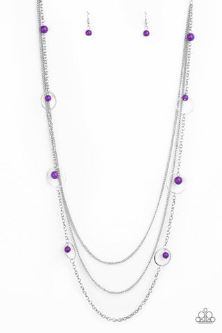 Collectively Carefree - Paparazzi - Purple Bead Silver Layered Necklace