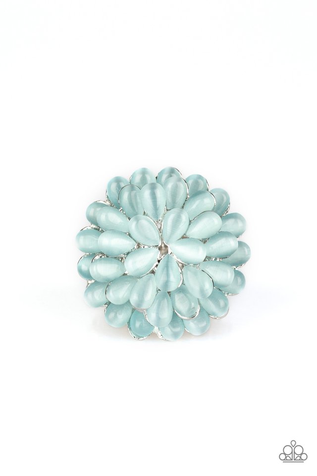 Bloomin' Bloomer - Paparazzi - Blue Cat's Eye Flower Ring