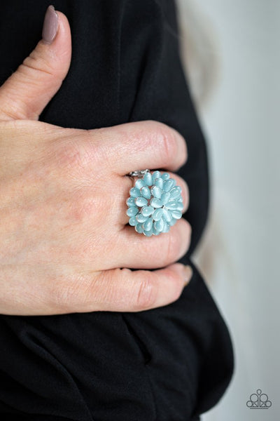 Bloomin' Bloomer - Paparazzi - Blue Cat's Eye Flower Ring