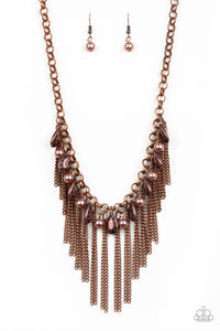 Industrial Intensity - Paparazzi - Copper Bead Fringe Necklace