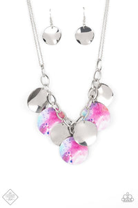 Tie Dye Drama - Paparazzi - Multi Tie Dye Disc Fashion Fix Necklace