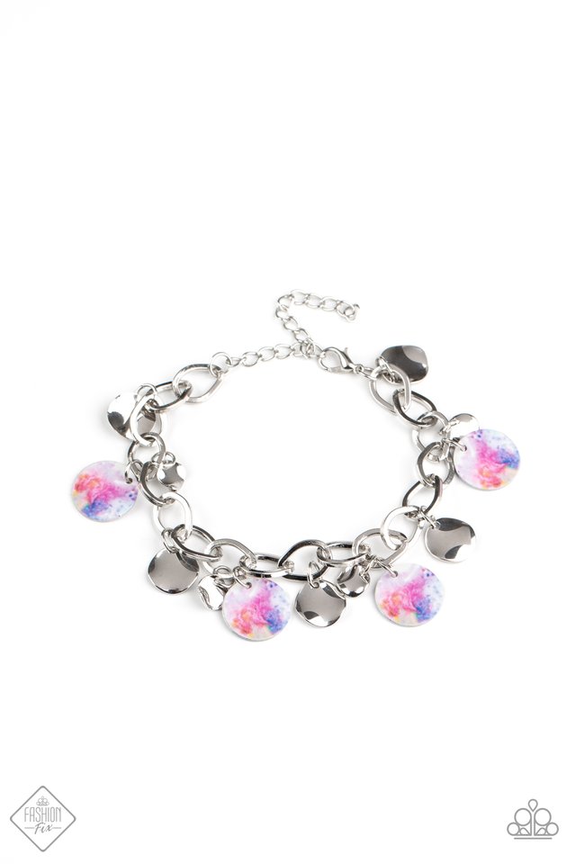 Teasingly Tie Dye - Paparazzi - Multi Disc Fashion Fix Clasp Bracelet