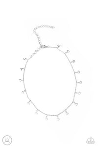 Charismatically Cupid - Paparazzi - Silver Heart Dainty Choker Necklace