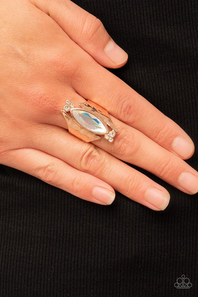 Planetary Paradise - Paparazzi - Rose Gold Iridescent Gem Ring