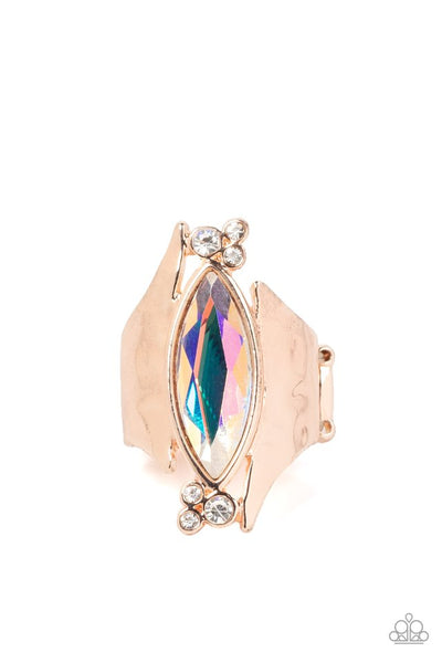 Planetary Paradise - Paparazzi - Rose Gold Iridescent Gem Ring