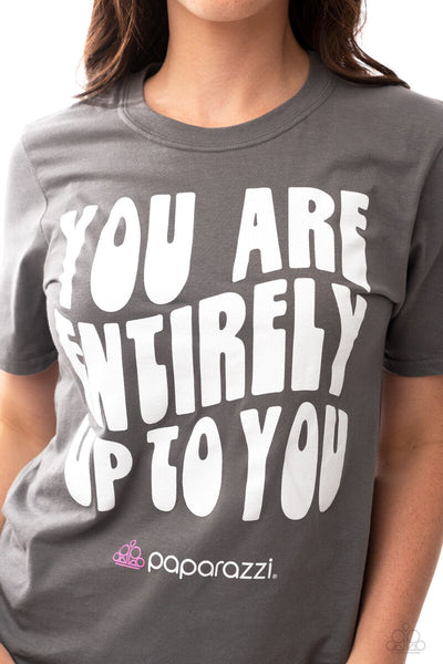 Grey Paparazzi Logo Branded You Are Entirely Up To You TSHIRT Size Large