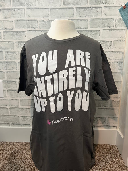 Grey Paparazzi Logo Branded You Are Entirely Up To You TSHIRT Size Large