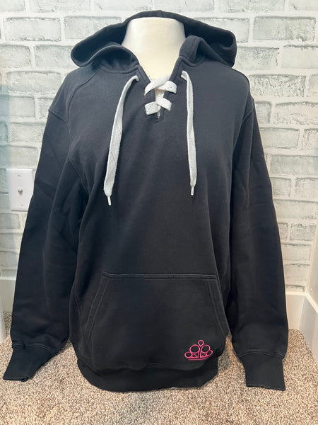 Black Paparazzi Branded Sweatshirt Hoodie with Pink Paparazzi Logo Size M