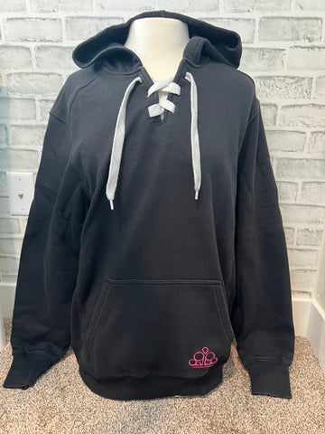 Black Paparazzi Branded Sweatshirt Hoodie with Pink Paparazzi Logo Size M