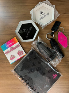 Paparazzi Black Tassel Keychains Branded Notebook and 2 Pack Ring Tray LOT