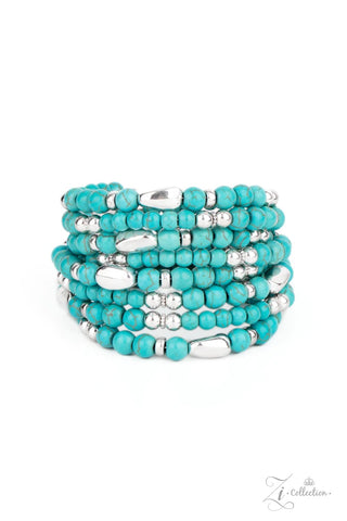 Party Crusher - Exclusive Turquoise Coil Zi Collection Bracelet - Paparazzi