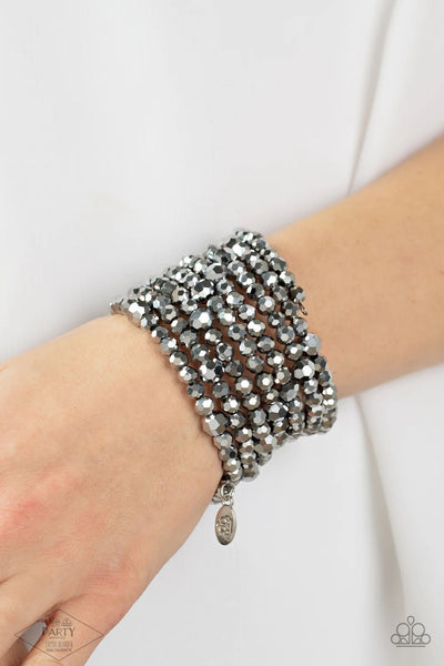 Record-Breaking Beam - Exclusive Silver Hematite Infinity Zi Collection Bracelet - Paparazzi