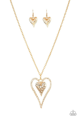 Hardened Hearts - Paparazzi - Gold Necklace