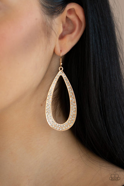 Diamond Distraction - Paparazzi - Gold Earrings