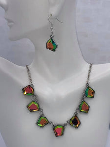 Experimental Edge - Paparazzi - Multi Oil Spill Geometric Gem Fashion Fix Exclusive Necklace