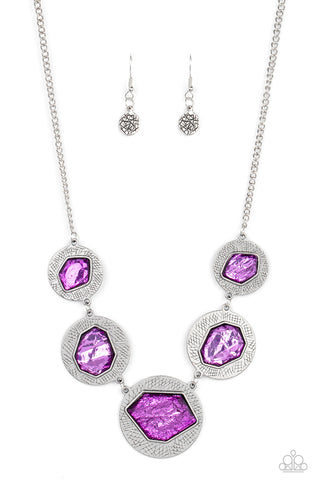 Raw Charisma - Paparazzi - Purple Shimmer Gem Silver Convention Exclusive 2022 Necklace