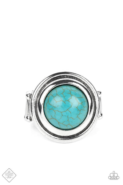 Drive You Wild - Blue Turquoise Silver Ring - Paparazzi Fashion Fix September 2022