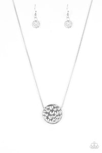 The BOLD Standard - Paparazzi - Silver Hammered Circle Pendant Necklace