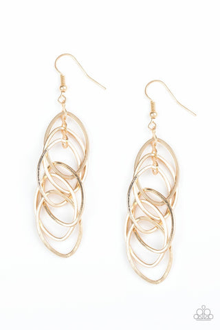 Tangle Tango - Paparazzi - Gold Earrings