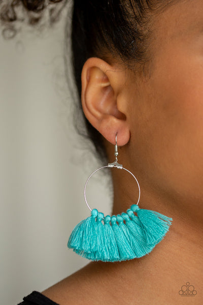 Peruvian Princess - Paparazzi - Blue Tassel Thread Earrings
