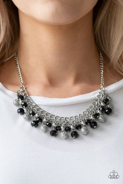 Party Spree - Paparazzi - Black and Silver Bead Necklace