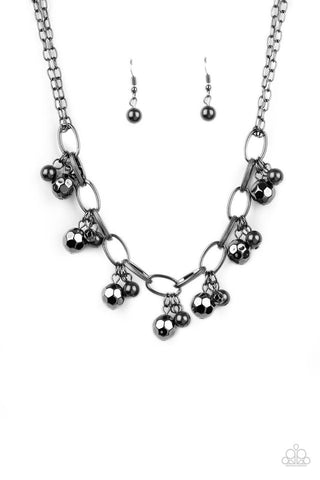 Malibu Movement - Paparazzi - Black Gunmetal Bead Chain Link Necklace
