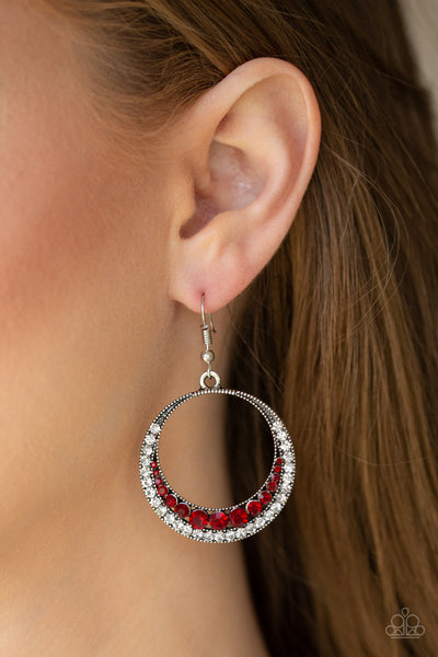 Demanding Dazzle - Paparazzi - Red Earrings