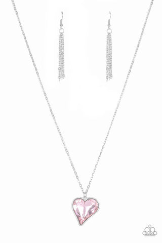 Heart Flutter - Paparazzi - Pink Necklace