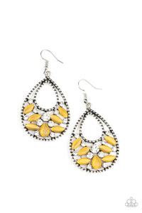 Dewy Dazzle - Paparazzi - Yellow Earrings