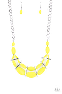 Law of the Jungle - Paparazzi - Yellow Neon Bead Necklace - 2020 Convention Exclusive