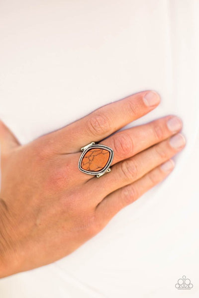 Desert Zen - Paparazzi - Orange Stone Ring