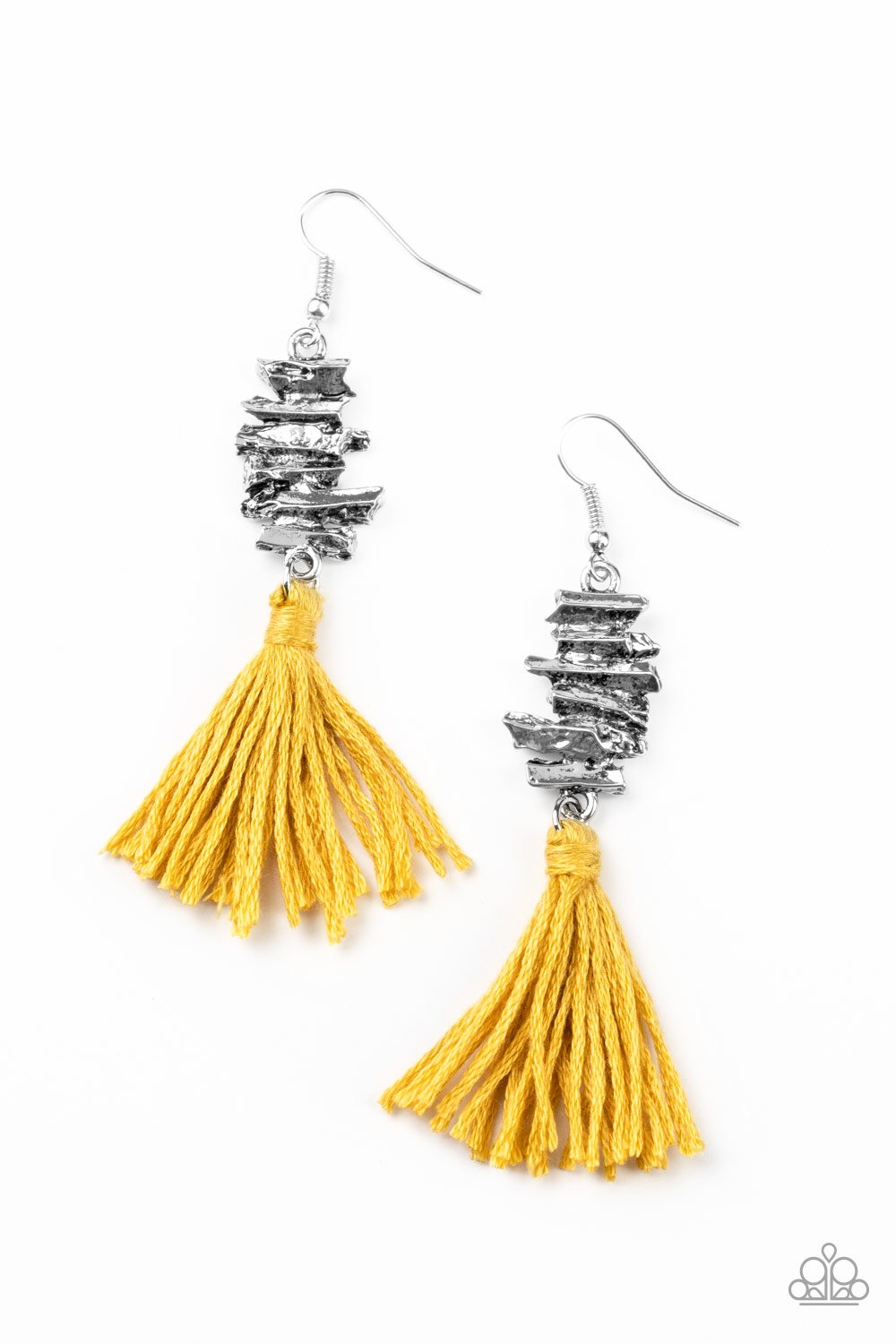 Tiki Tassel - Paparazzi - Yellow Earrings