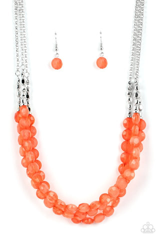 Pacific Picnic - Paparazzi - Orange Coral Bead Layered Necklace