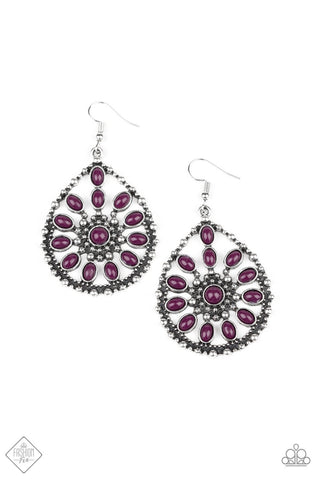 Free To Roam - Paparazzi - Purple Teardrop Fashion Fix Earrings