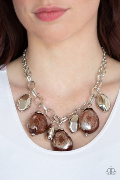 Looking Glass Glamorous - Paparazzi - Brown Necklace
