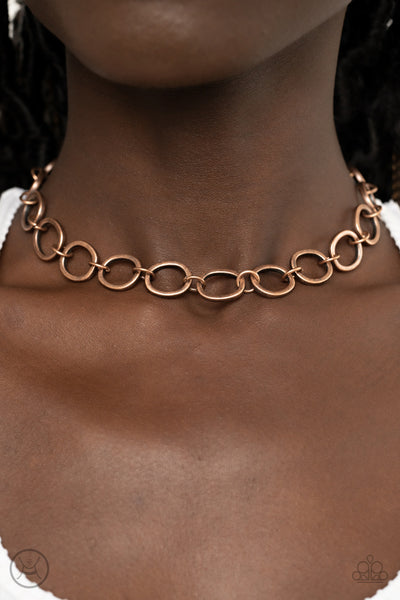 90s Nostalgia - Paparazzi - Copper Large Link Chain Choker Necklace