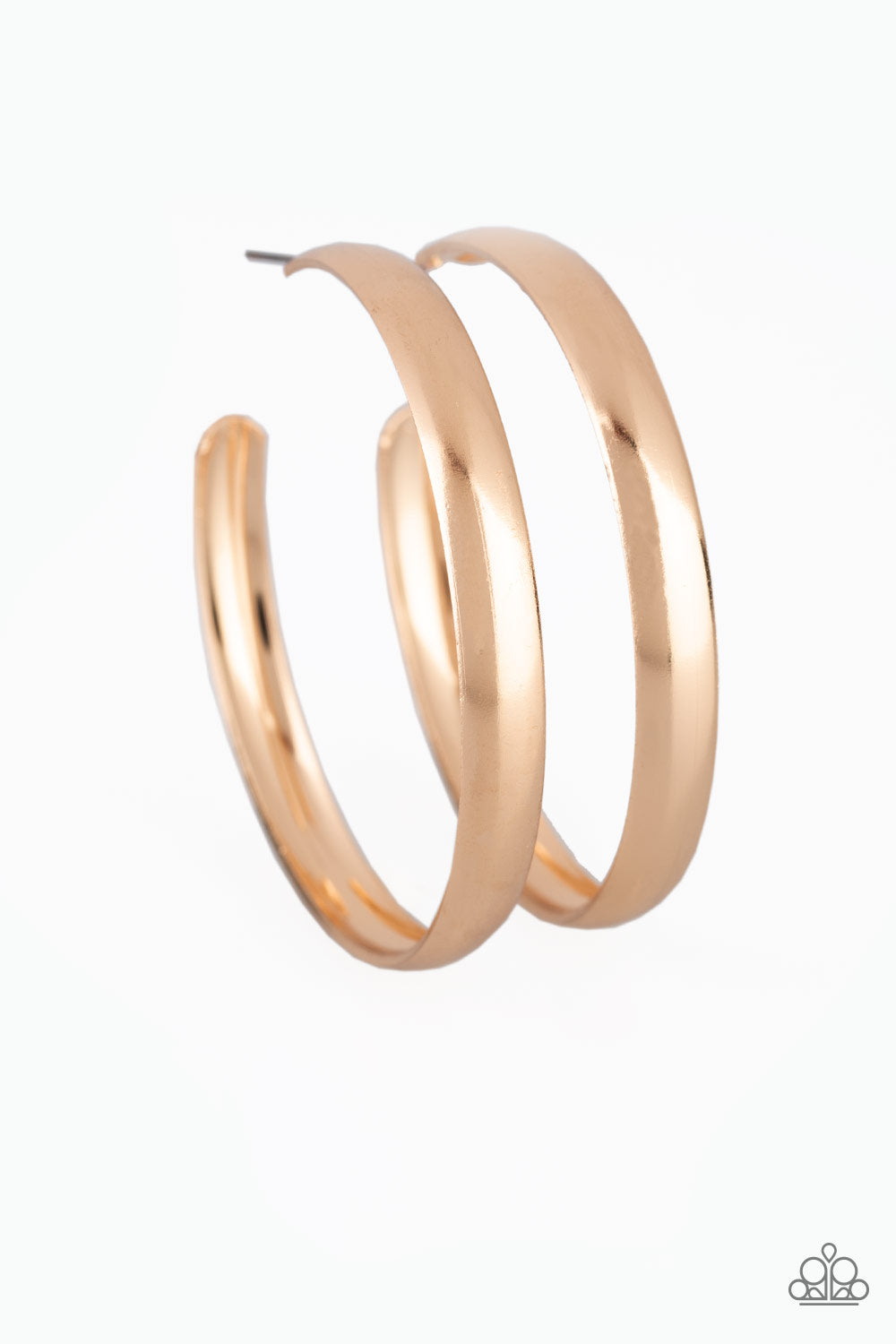 A Double Feature - Paparazzi - Gold Thick Hoop Earrings