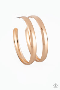 A Double Feature - Paparazzi - Gold Thick Hoop Earrings