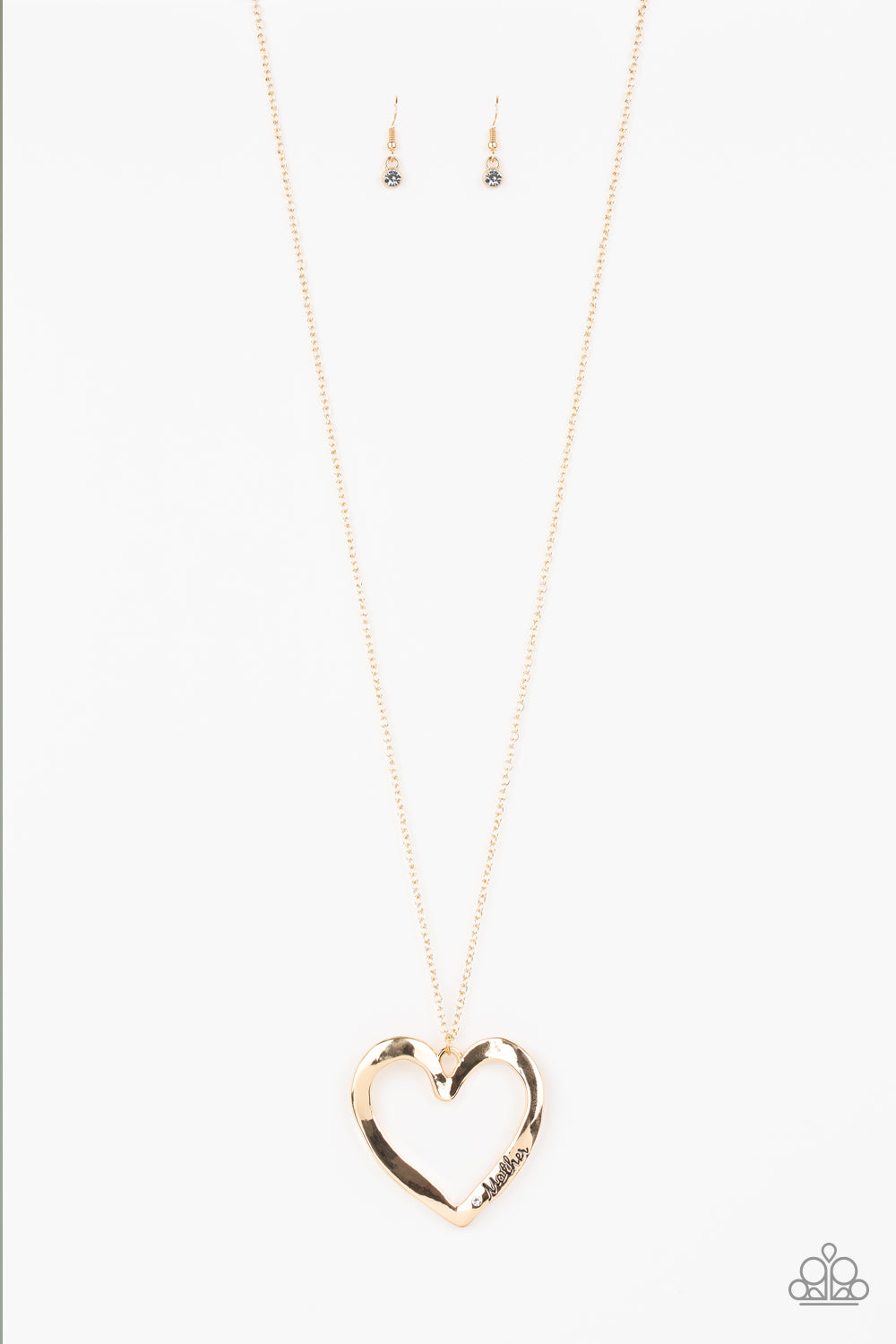 A Mothers Love - Paparazzi - Gold Heart Mom Pendant Necklace