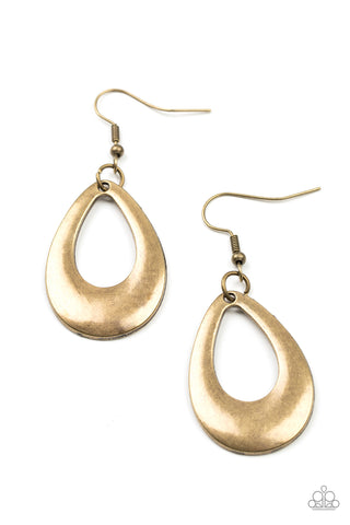 All Allure, All The Time - Paparazzi - Brass Teardrop Earrings