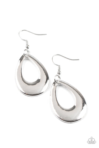 All Allure, All The Time - Paparazzi - Silver Teardrop Earrings