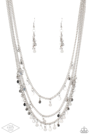 Always On CHIME - Paparazzi - Silver Discs Layered Necklace