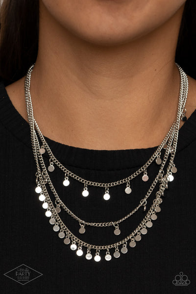 Always On CHIME - Paparazzi - Silver Discs Layered Necklace
