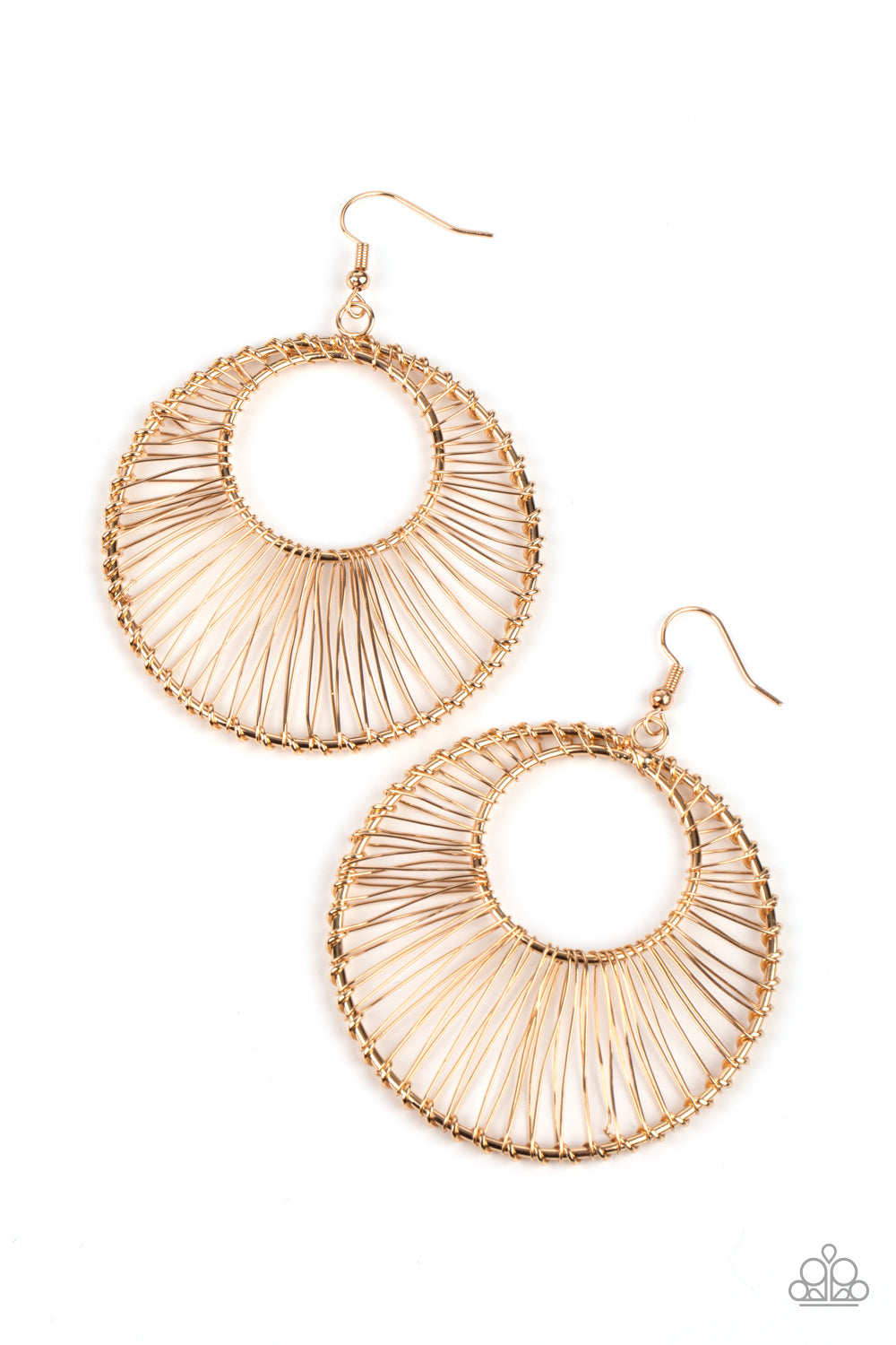 Artisan Applique - Paparazzi - Gold Wire Circle Earrings